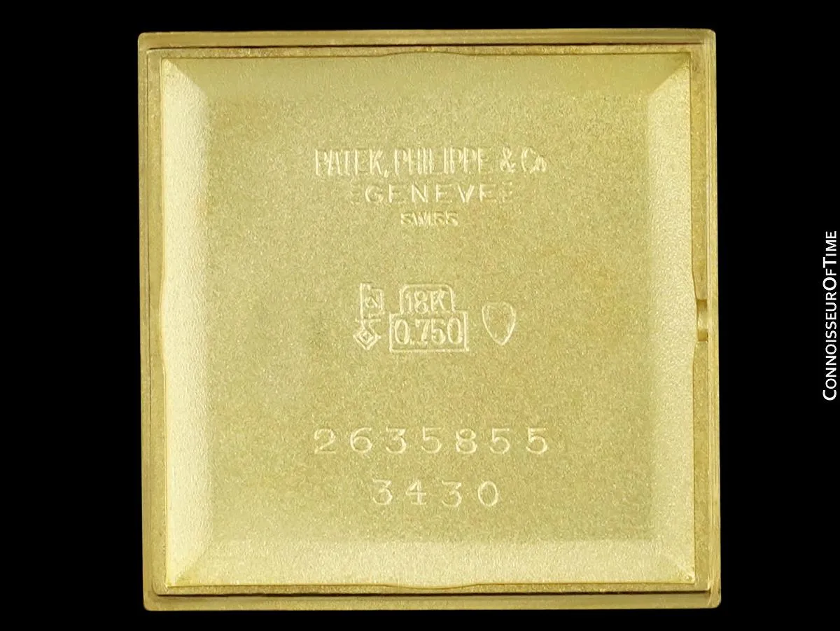 1970 Patek Philippe Vintage Mens Handwound Square Dress Watch, Ref. 3430 - 18K Gold