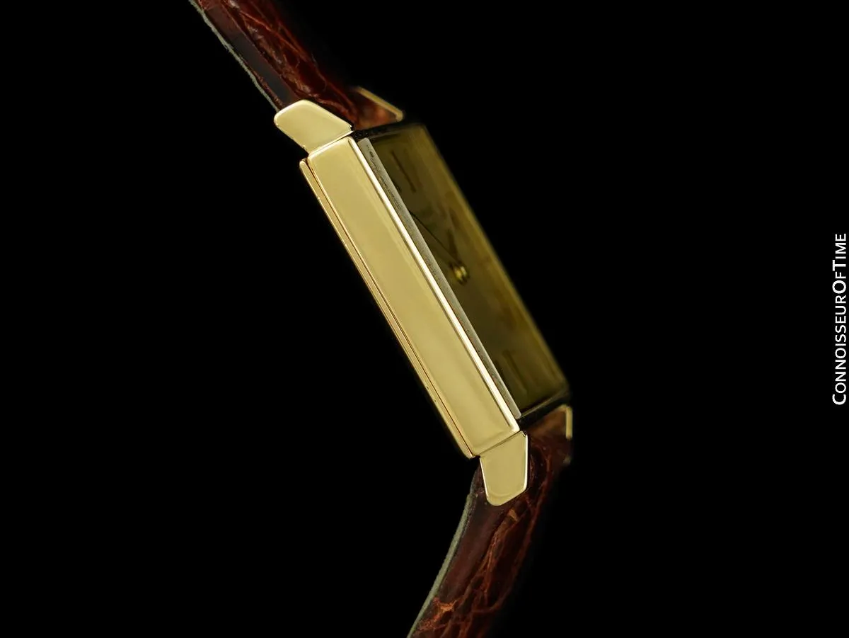 1970 Patek Philippe Vintage Mens Handwound Square Dress Watch, Ref. 3430 - 18K Gold