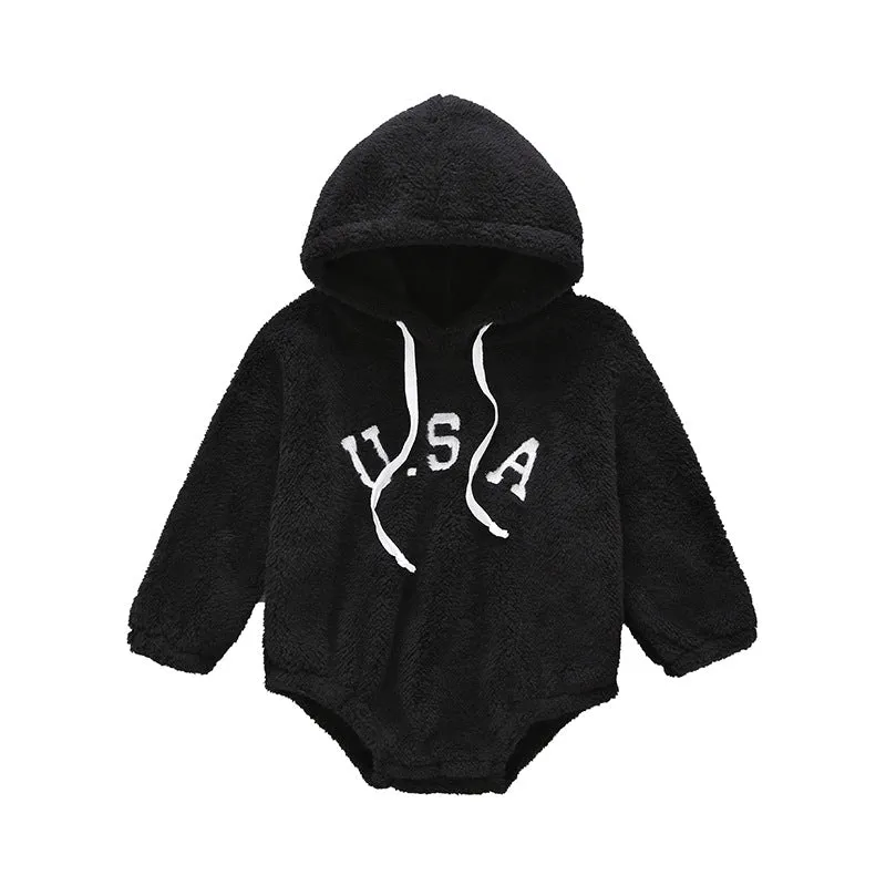 Baby USA Embroidered Pattern Cute Pullover Coral Fleece Bosysuit In Spring & Autumn by MyKids-USA™