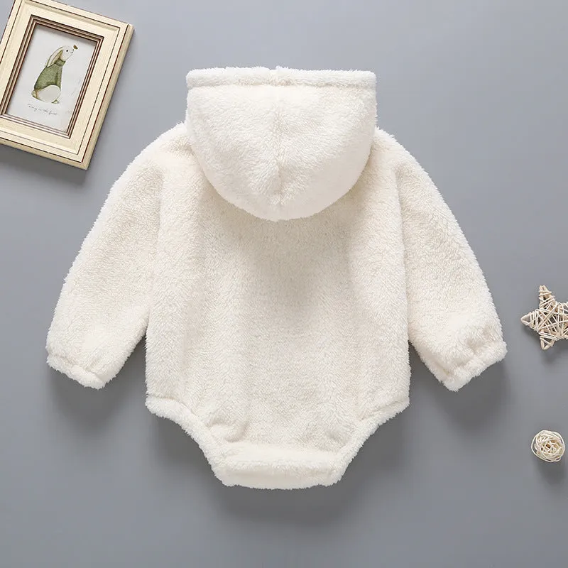 Baby USA Embroidered Pattern Cute Pullover Coral Fleece Bosysuit In Spring & Autumn by MyKids-USA™
