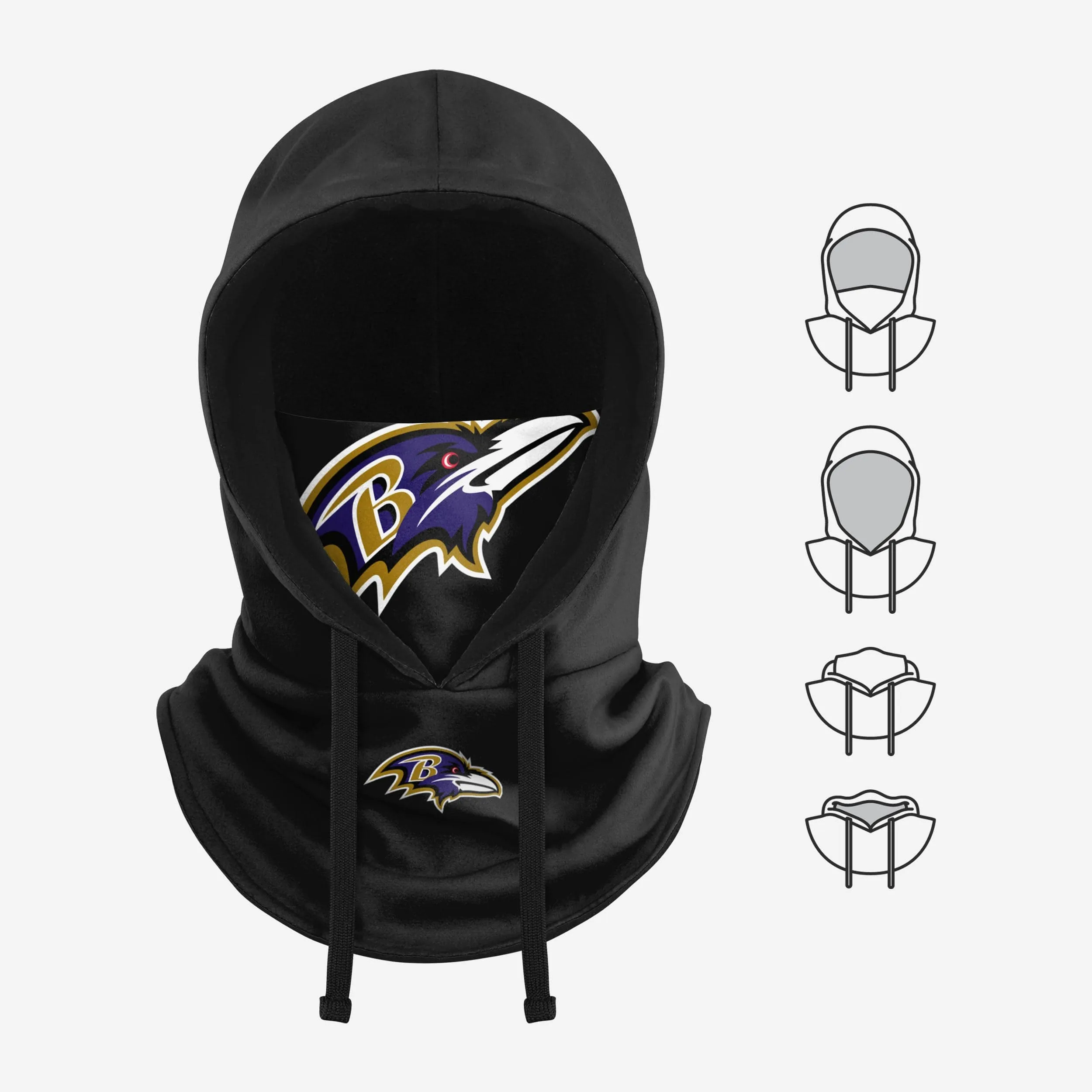 Baltimore Ravens Black Drawstring Hooded Gaiter