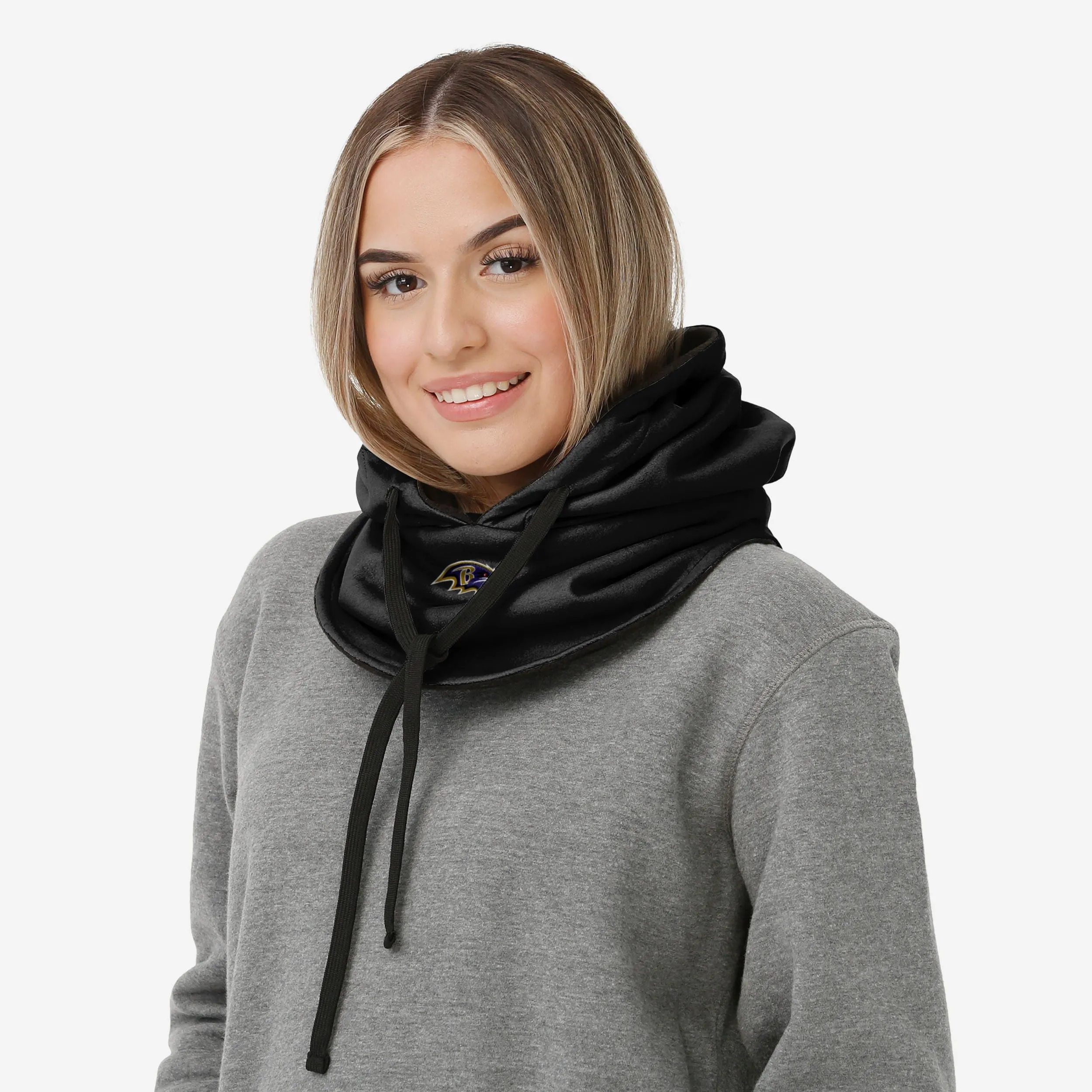Baltimore Ravens Black Drawstring Hooded Gaiter