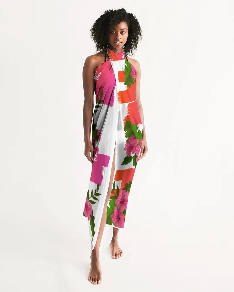 Beautiful Pink Hibiscus Swim Cover Up