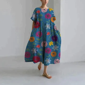 Blair - Floral Print Elegant Dress