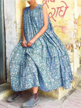 Bohemian Vintage Casual Loose Floral Maxi Dress
