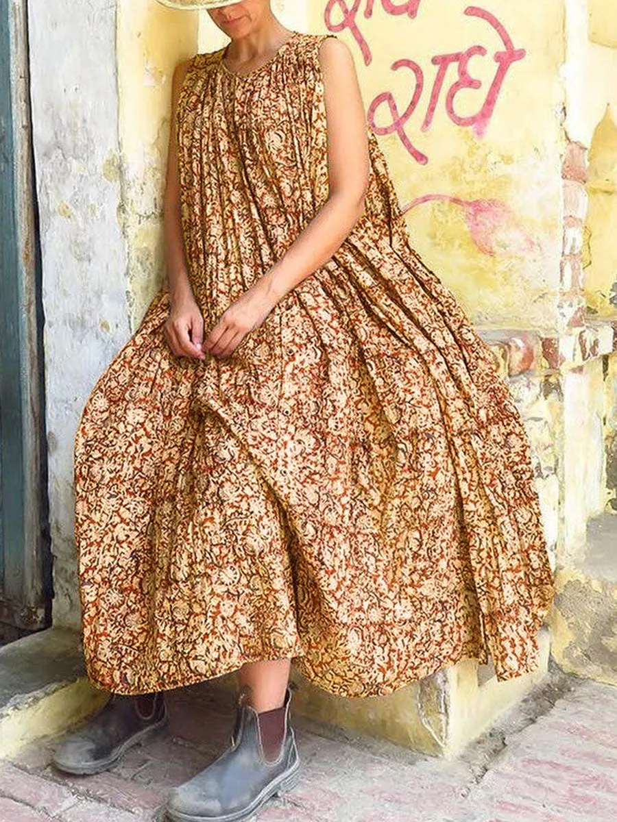 Bohemian Vintage Casual Loose Floral Maxi Dress