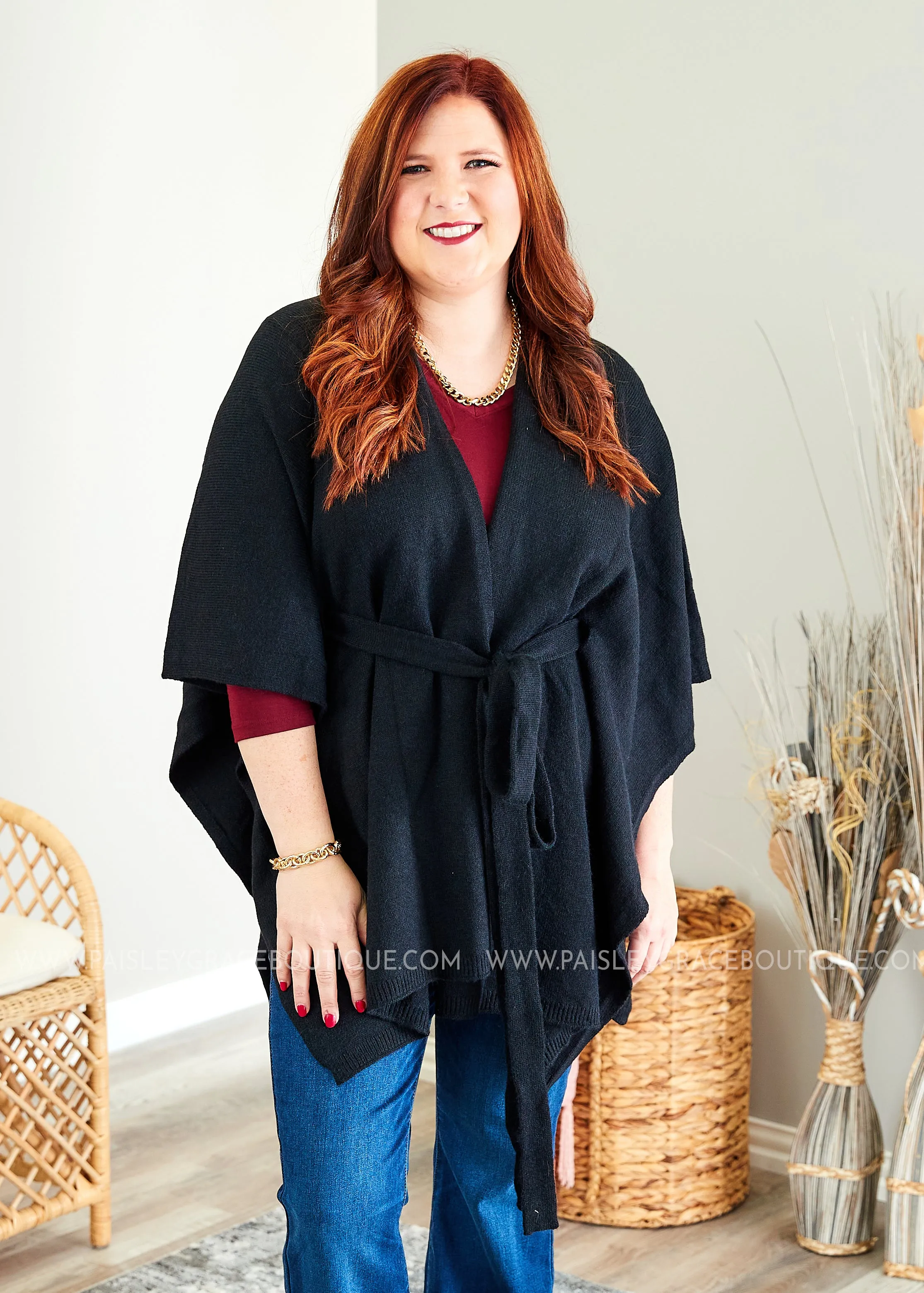 Calista Belted Poncho  - FINAL SALE  -- WS23