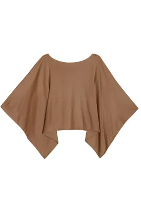Camel Wool Mini Poncho