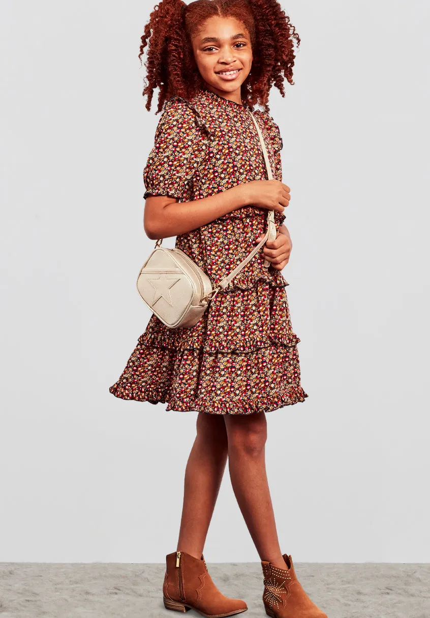 Classic Floral Ruffle Dress