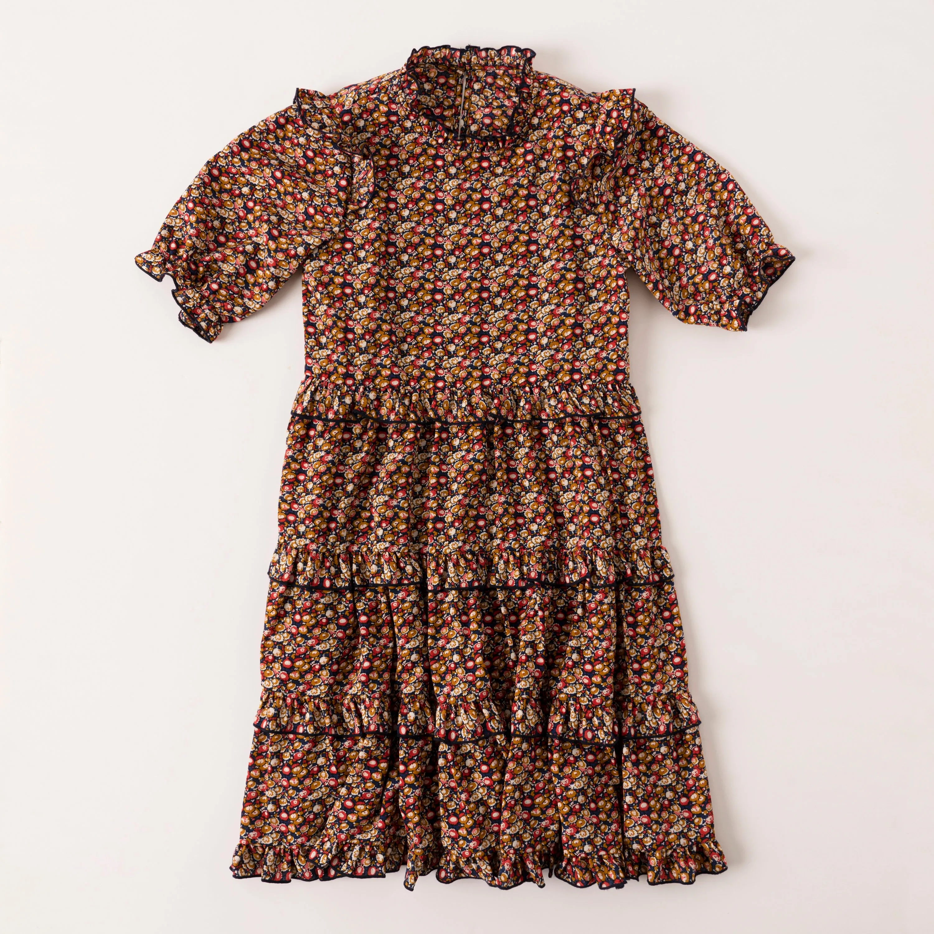 Classic Floral Ruffle Dress