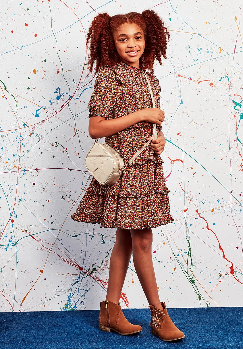 Classic Floral Ruffle Dress