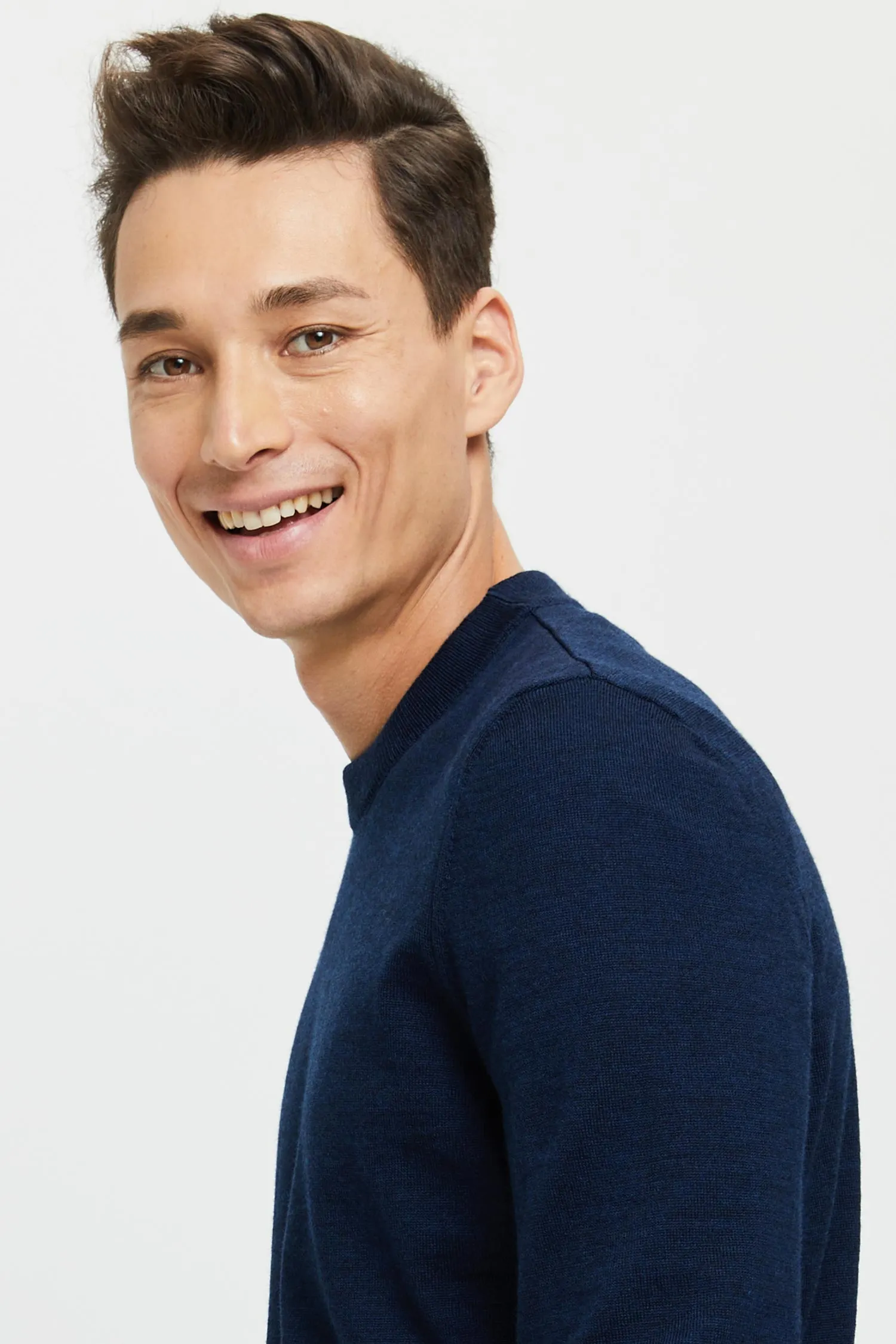 Daniel Extra Fine Merino Wool Pullover Blue