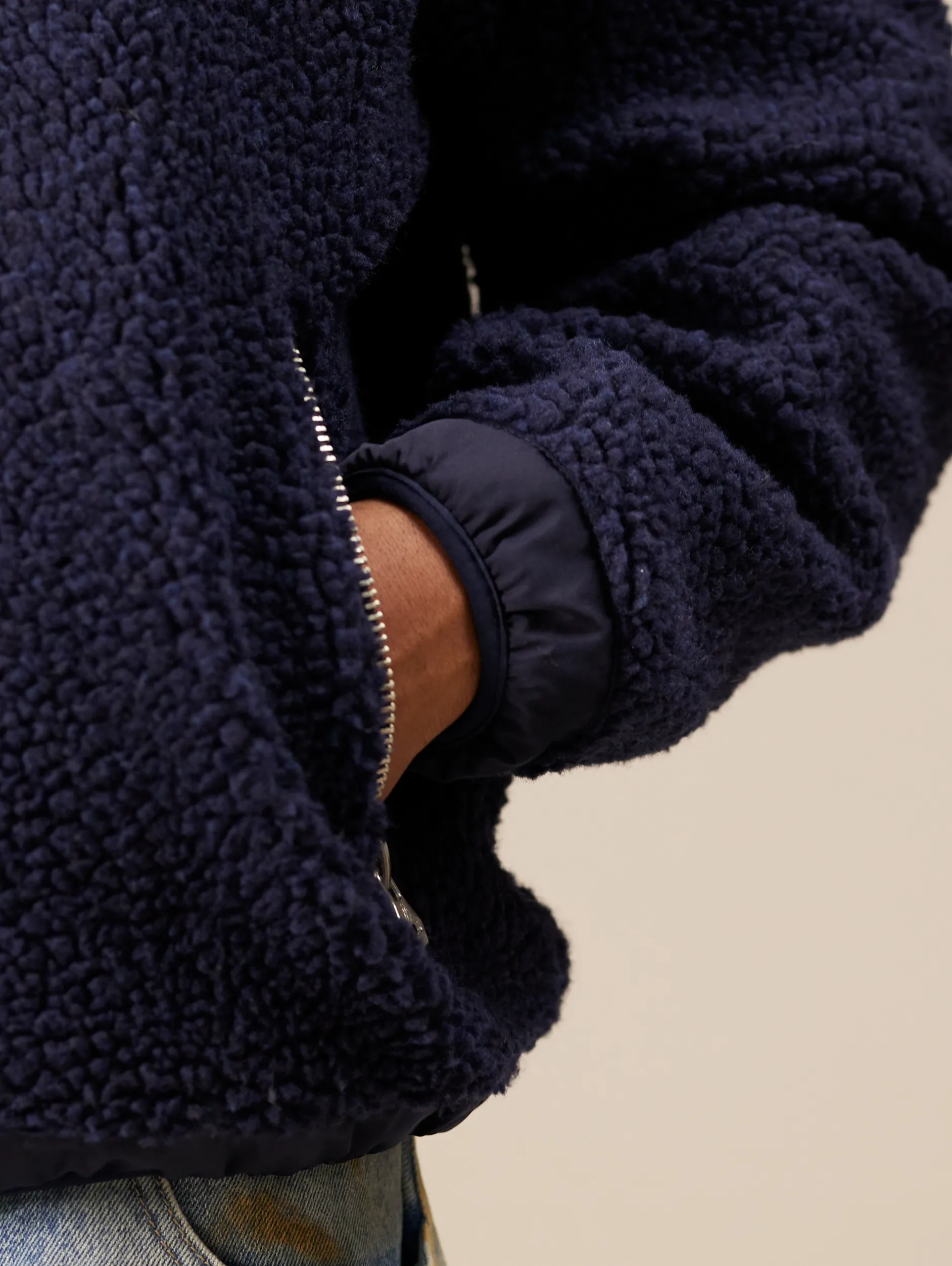 DARK BLUE BALACLAVA FLEECE JACKET "MOSQUETS"