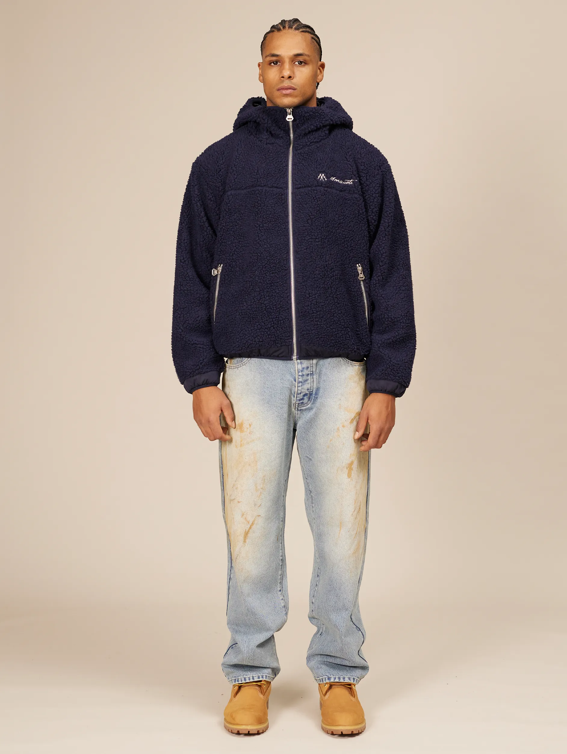DARK BLUE BALACLAVA FLEECE JACKET "MOSQUETS"