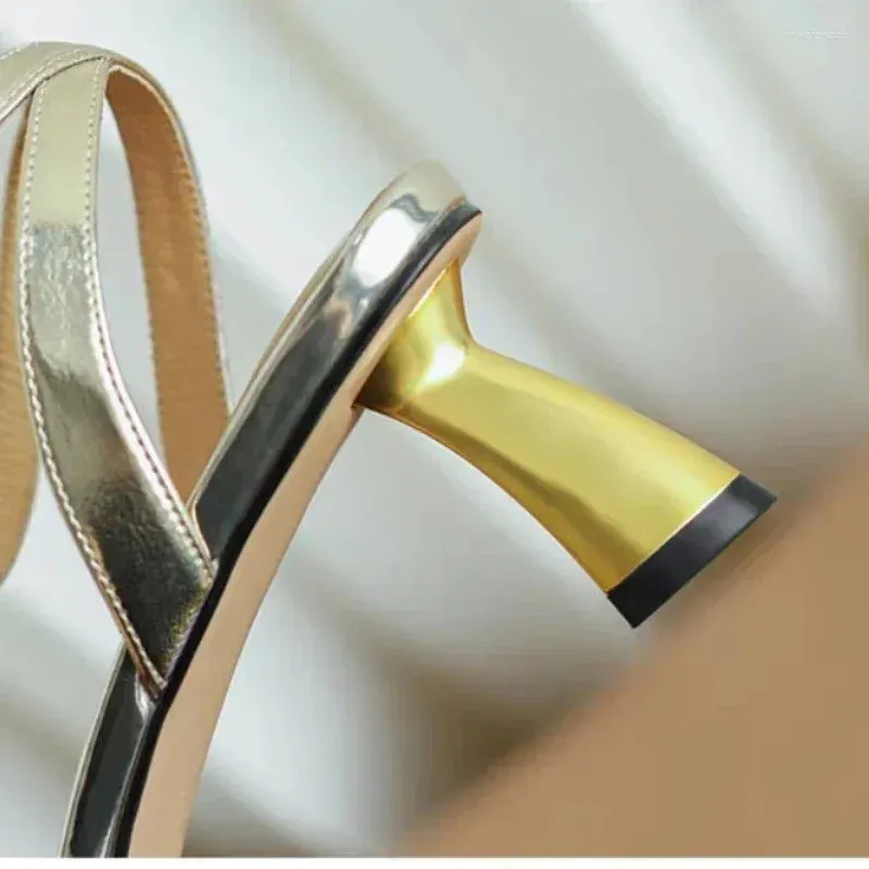 Dress Shoes Baotou Thick Heel Sandals Women's Summer Leather Pointed High Heels Hollow Out Casual Fashion