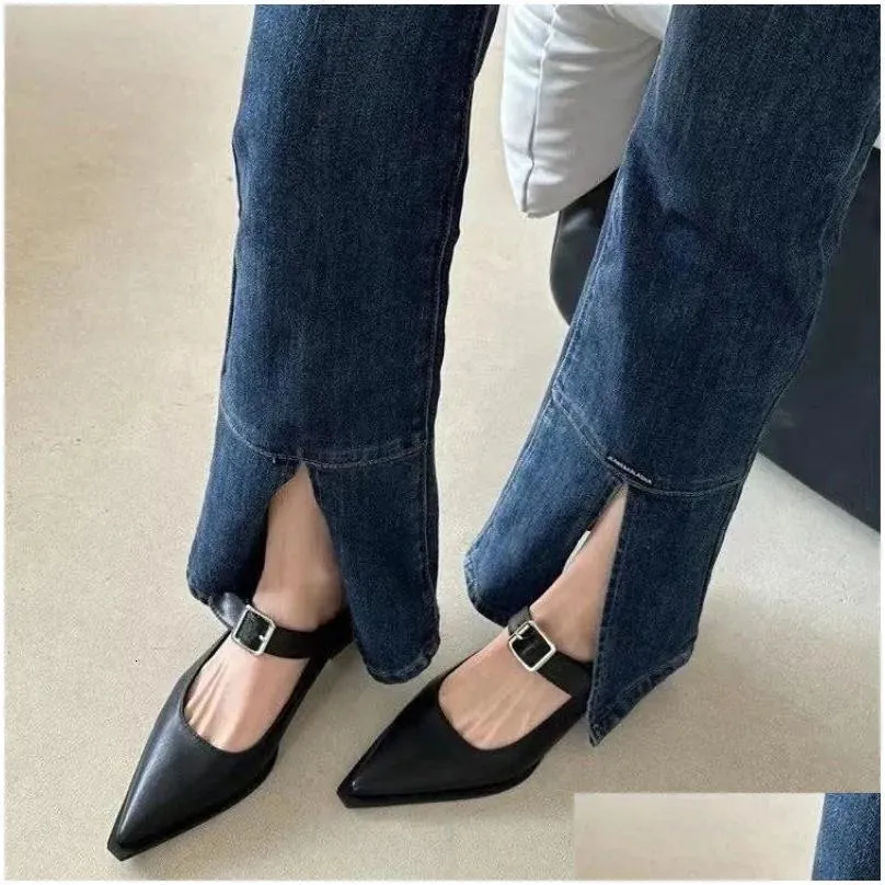 Dress Shoes Womens Basic Lace High Heels Square Toe Pump Solid Color 240606 Drop Delivery Accessories Dhn2V