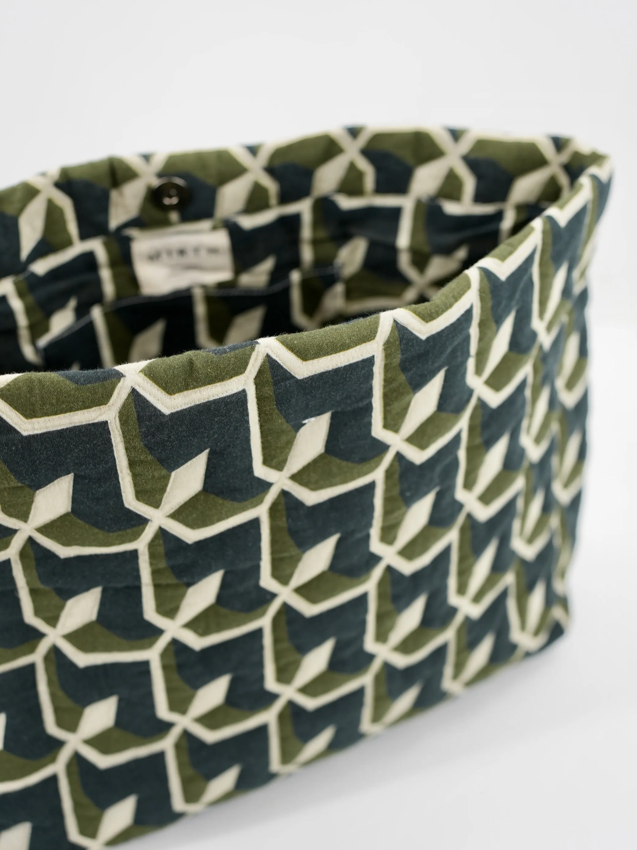 Foldover Clutch in Olive Parquet