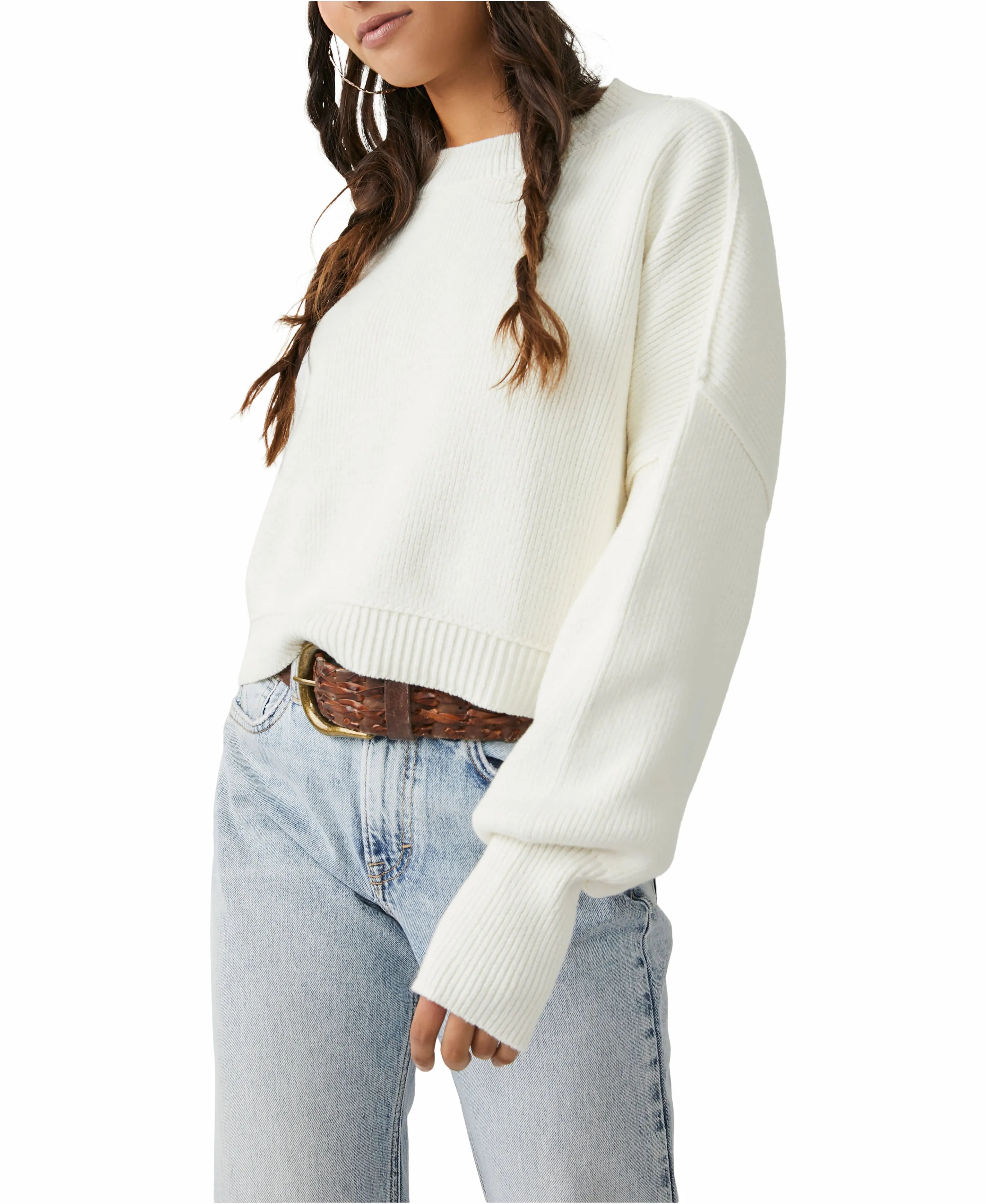 Free People Easy Street Crop Pullover