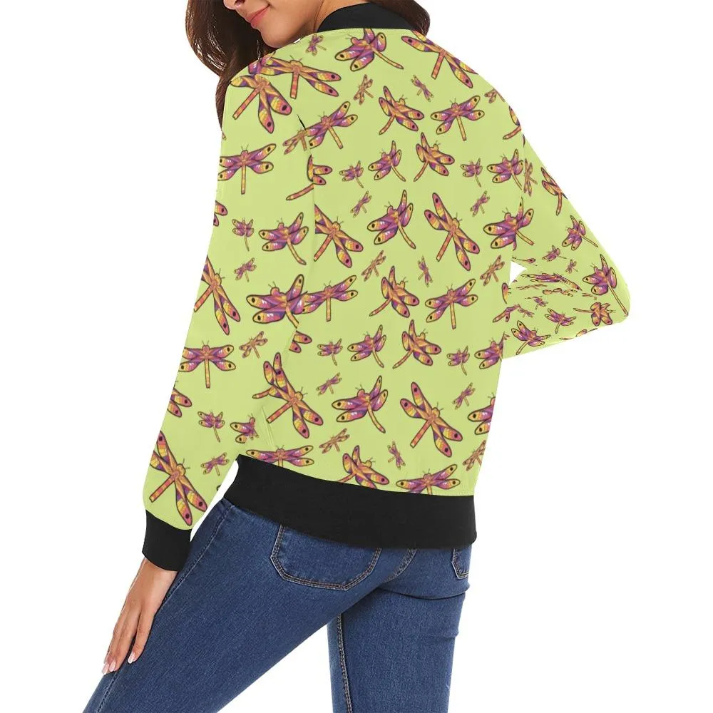 Gathering Lime Bomber Jacket for Women