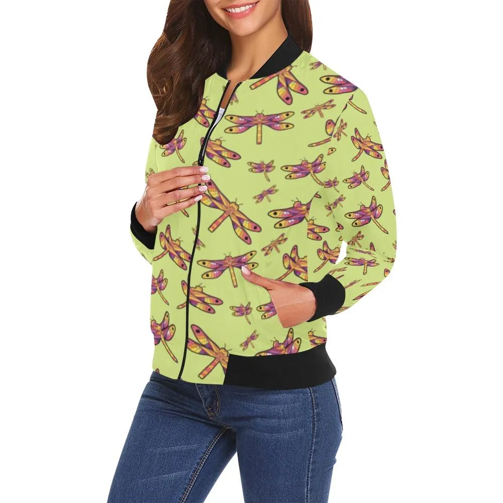 Gathering Lime Bomber Jacket for Women