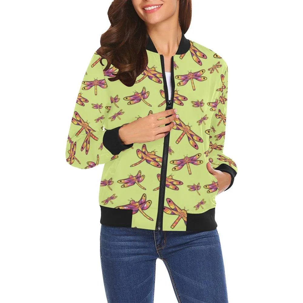 Gathering Lime Bomber Jacket for Women
