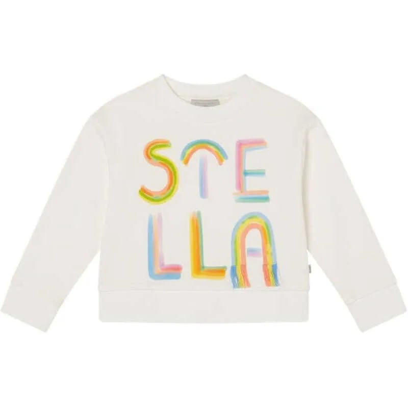 Girls Ivory Stella Print Sweatshirt