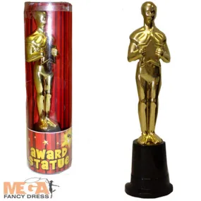 Gold Coloured Award Statue Prestigious Trophy