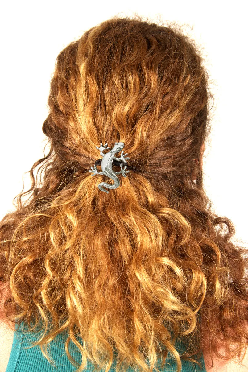 Hair Hook Gecko - Silver, Ponytail Holder