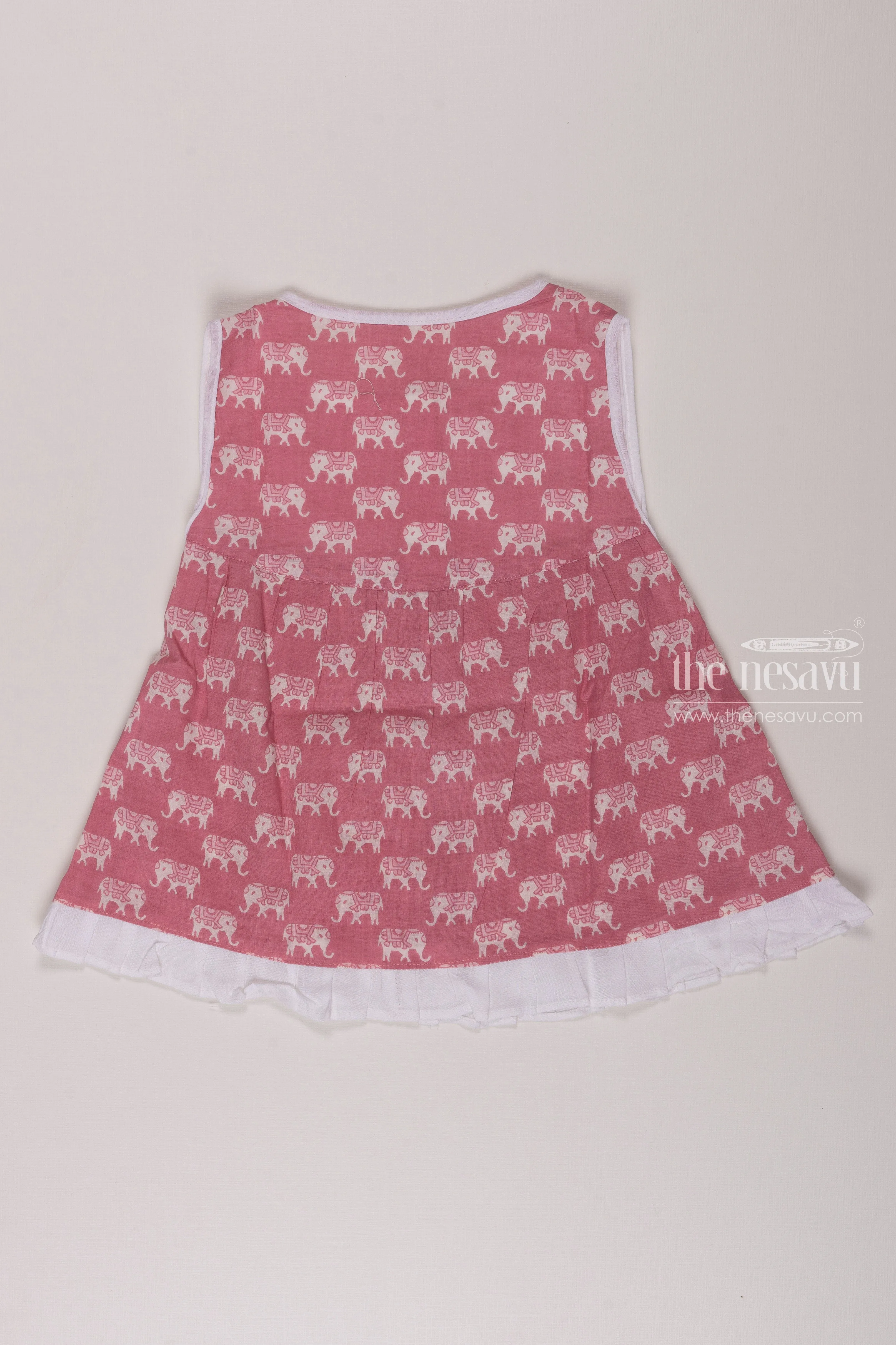 Infant Baby Frock with Charming Elephant Print in Purple
