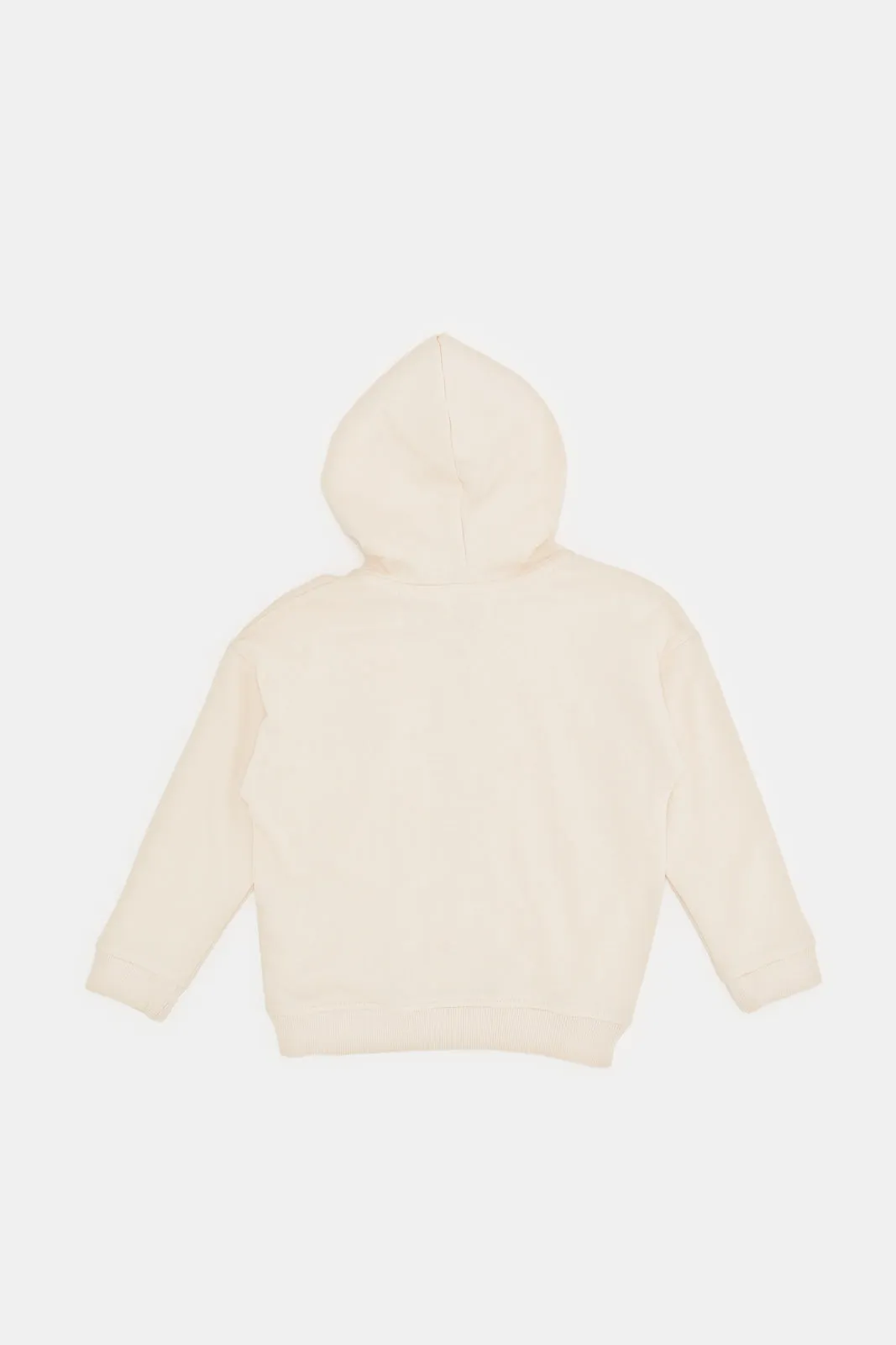 Infant Girls Ivory Hooded Sweatshirt