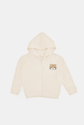 Infant Girls Ivory Hooded Sweatshirt