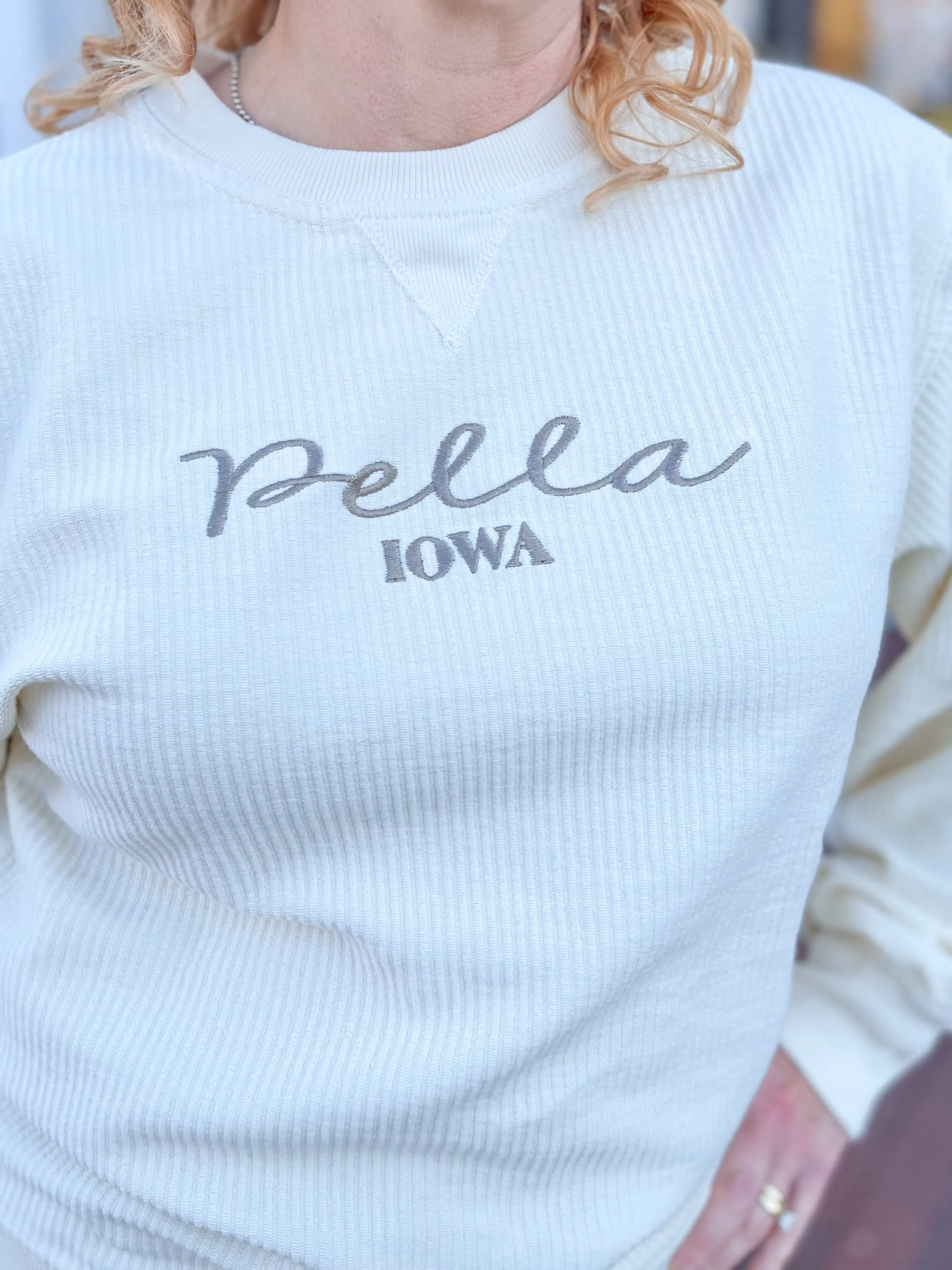 Ivory Pella Corded Crew