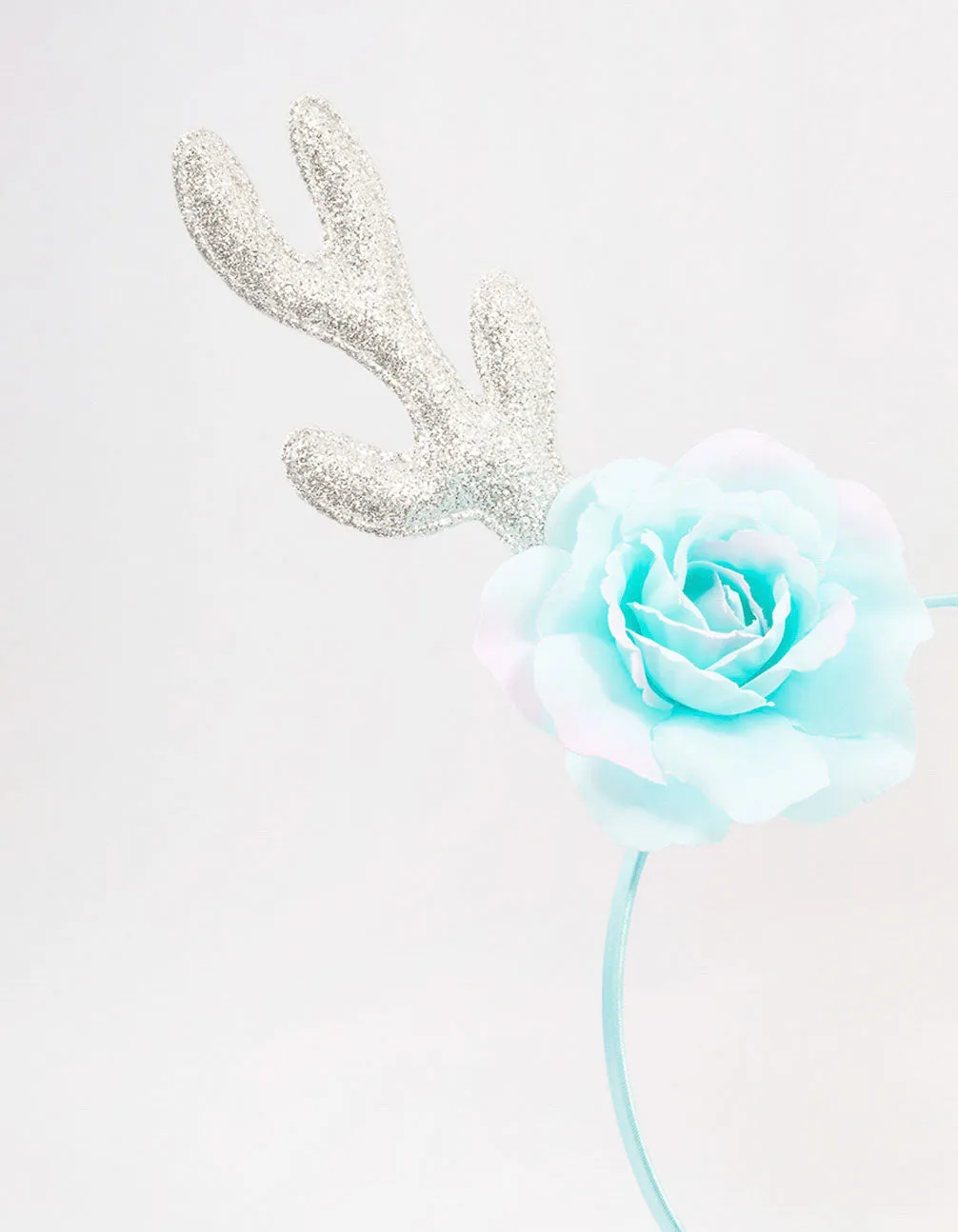 Kids Fabric Christmas Rose Sequin Antler Headband