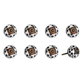 Knob-It Home Decor Classic Cabinet & Drawer Knobs-White/Black Dotted/Copper