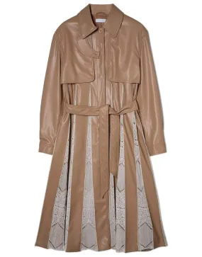Kya Vegan Leather Knit Trench Coat