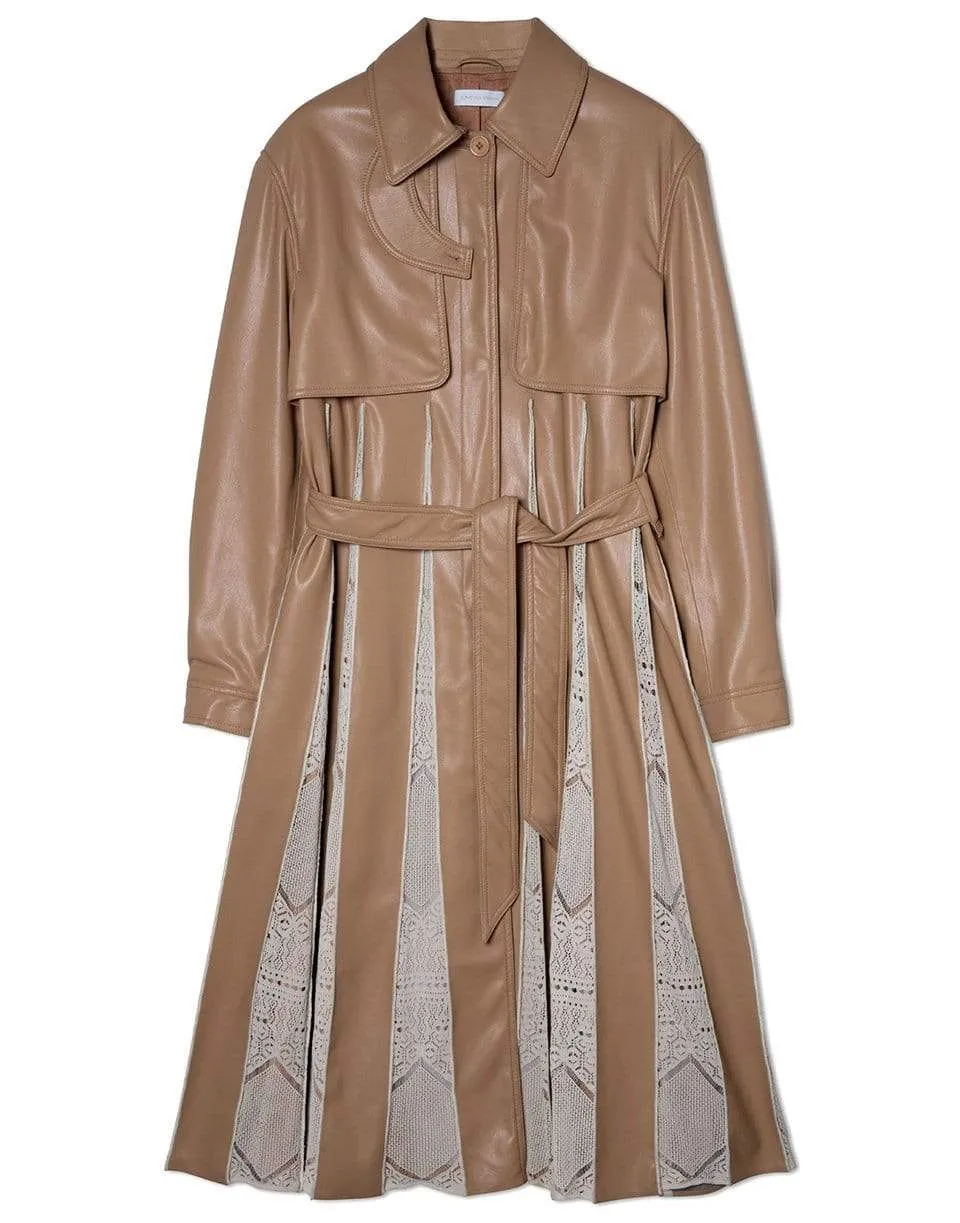 Kya Vegan Leather Knit Trench Coat