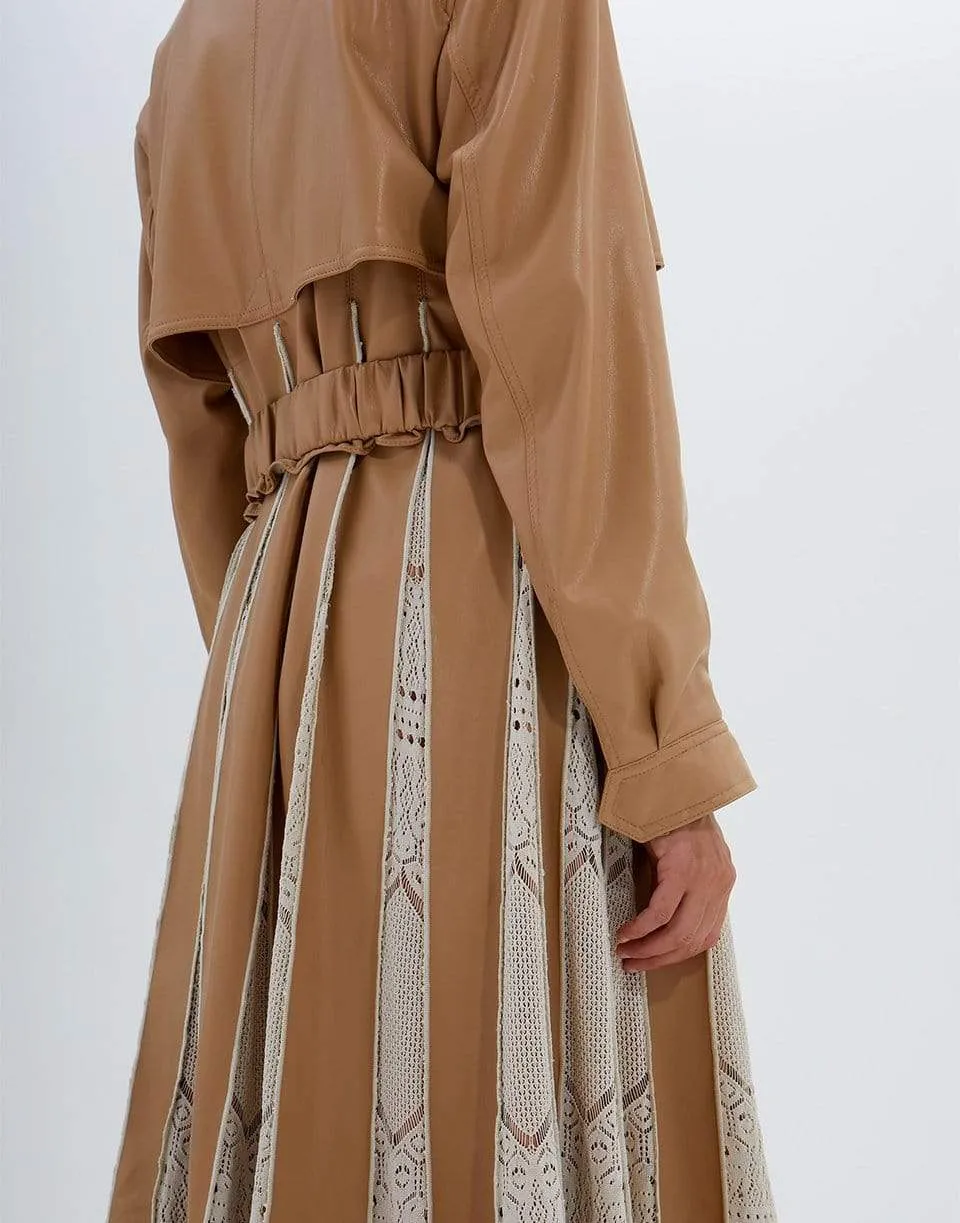 Kya Vegan Leather Knit Trench Coat