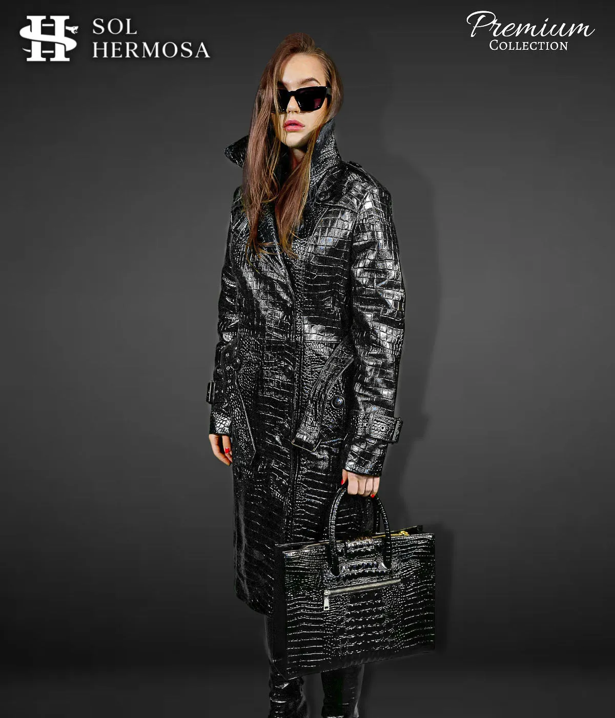 Leather Trench Coat For Women - Artemis