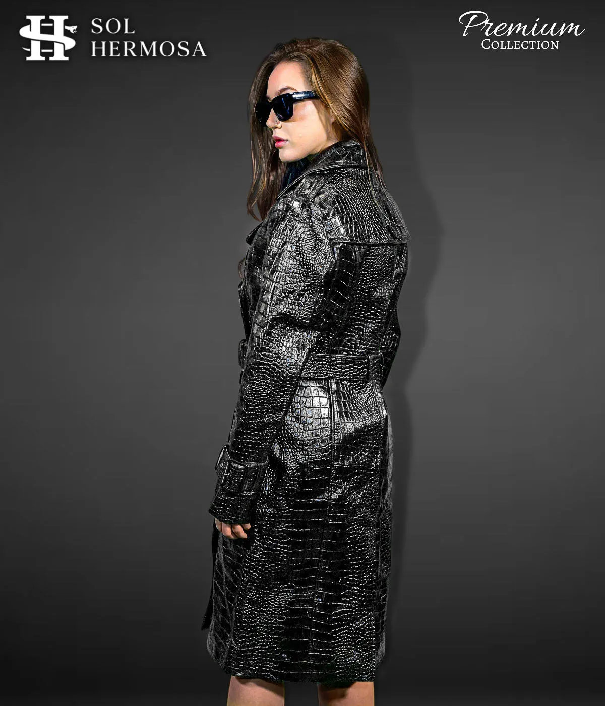 Leather Trench Coat For Women - Artemis