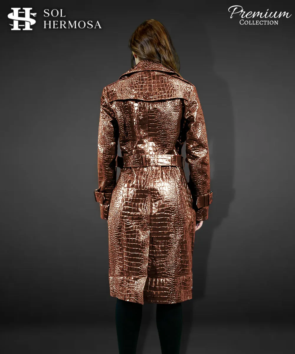 Leather Trench Coat For Women - Artemis