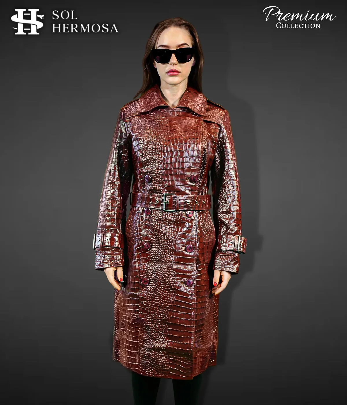 Leather Trench Coat For Women - Artemis