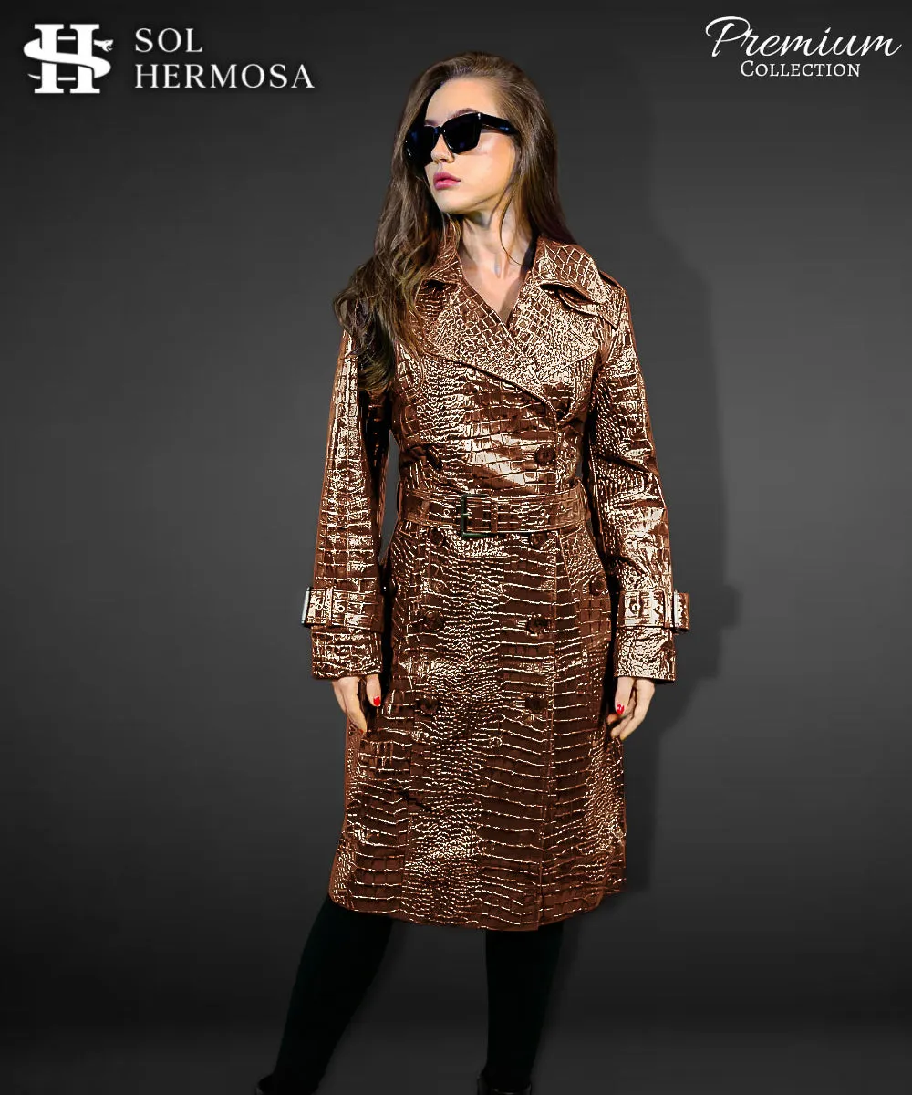 Leather Trench Coat For Women - Artemis