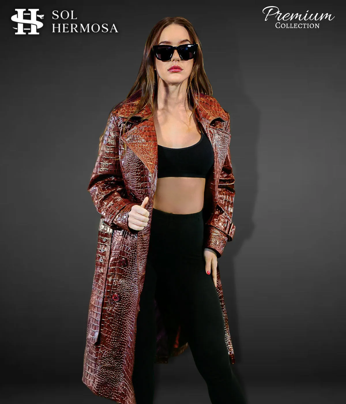 Leather Trench Coat For Women - Artemis