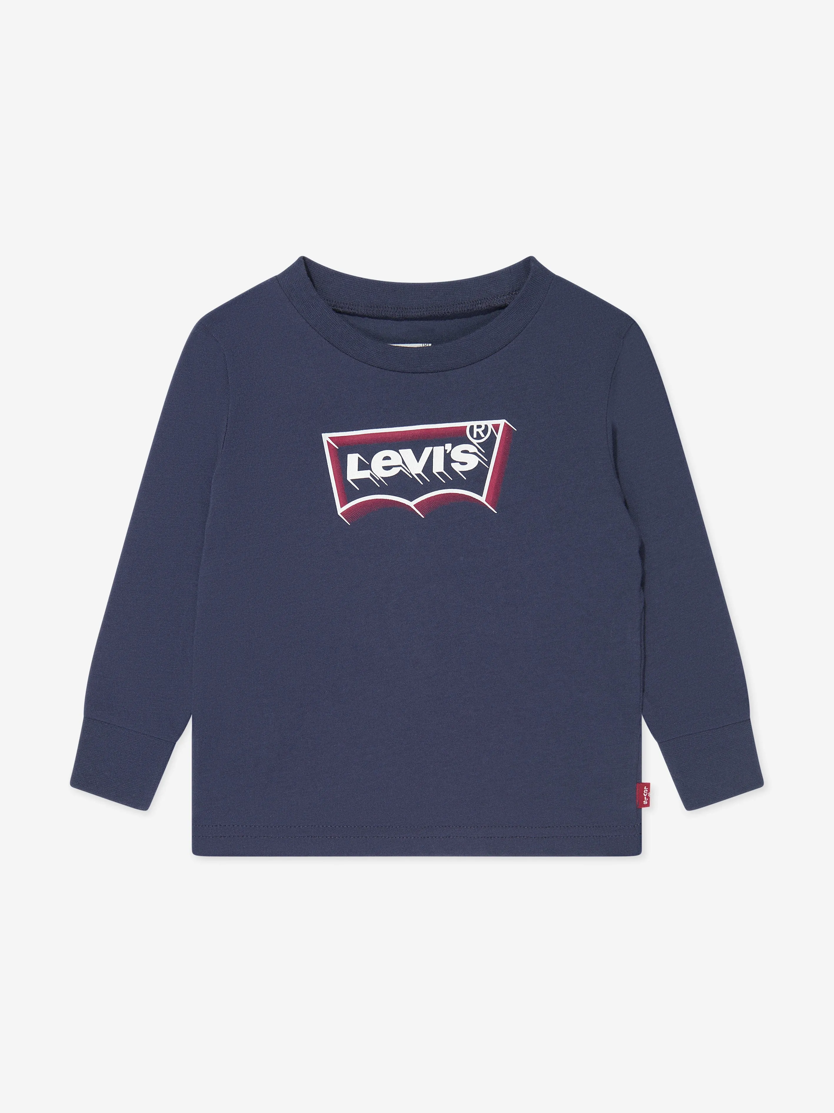 Levi's Baby Boys Glow Effect Batwing Long Sleeve T-Shirt in Navy