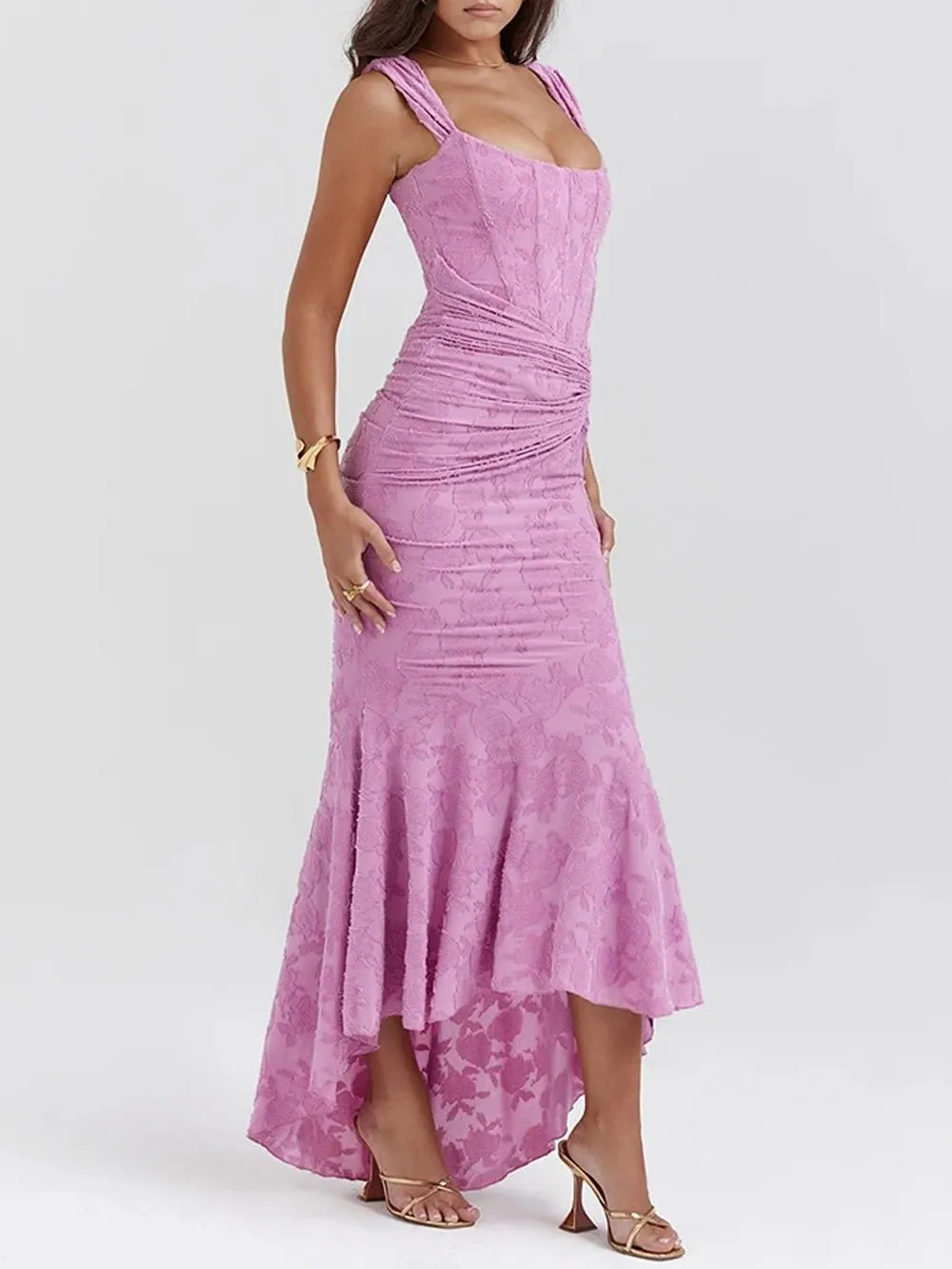 Lilly Off Shoulder Backless Midi Dress