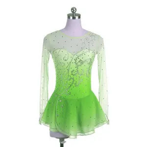 Lime Green Ombre Competition Skating Dress Crystal Design BSU12062.LG STOCK Lime Green Ombre Competition Skating Dress Crystal Design BSU12062.LG STOCK