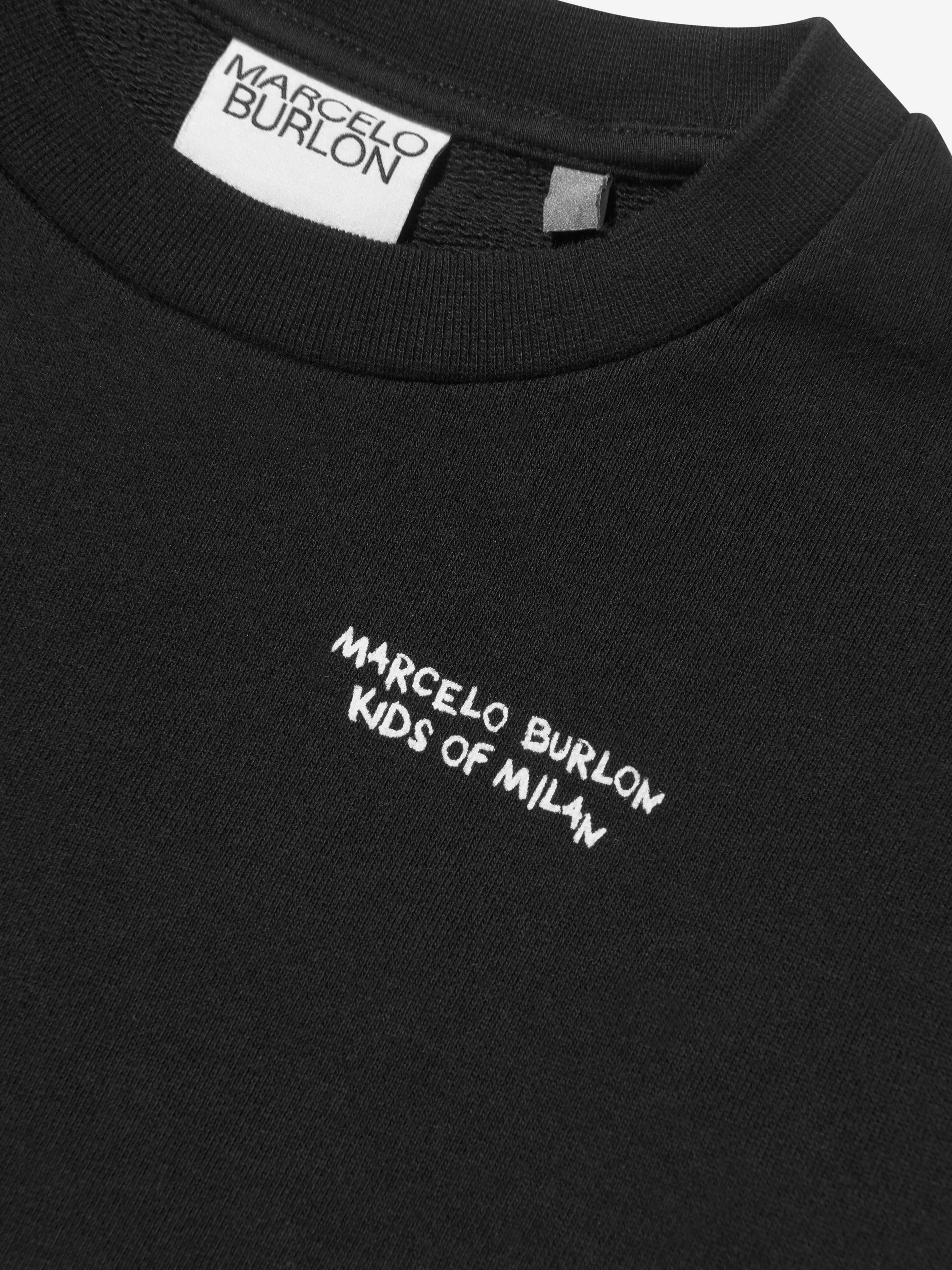 Marcelo Burlon Boys Cotton Crew Neck Logo Sweatshirt