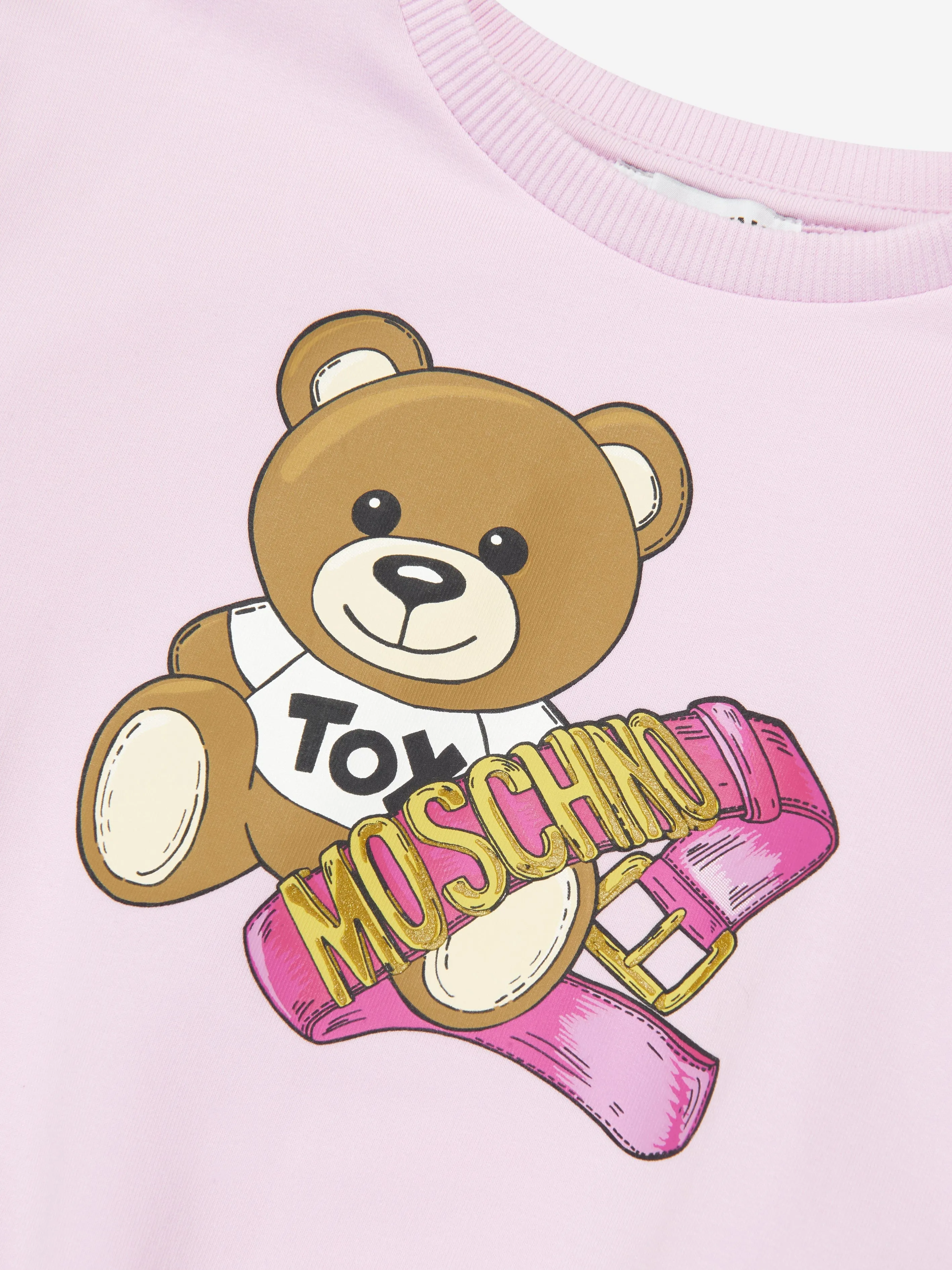 Moschino Girls Teddy Bear Sweatshirt in Pink