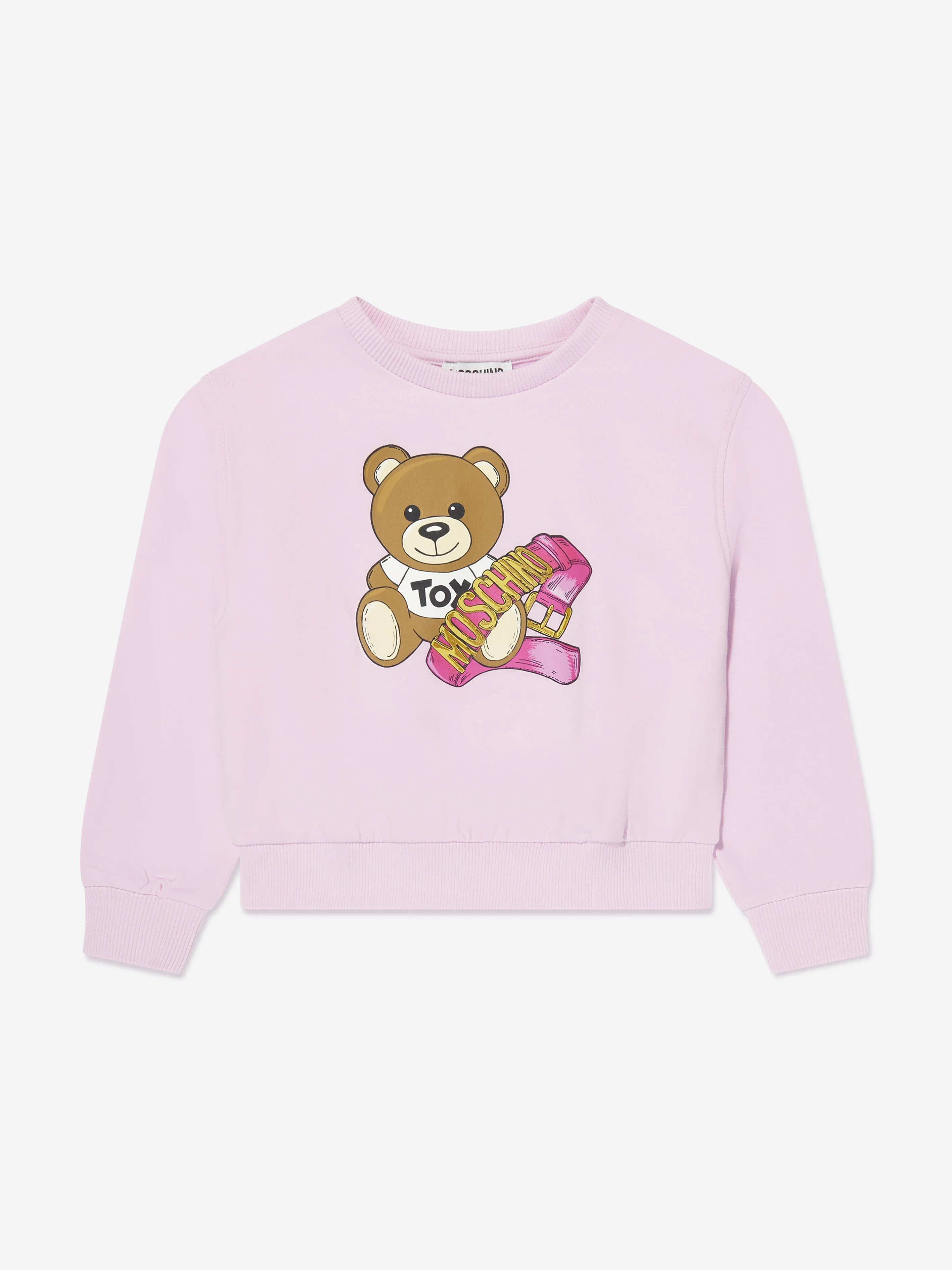 Moschino Girls Teddy Bear Sweatshirt in Pink