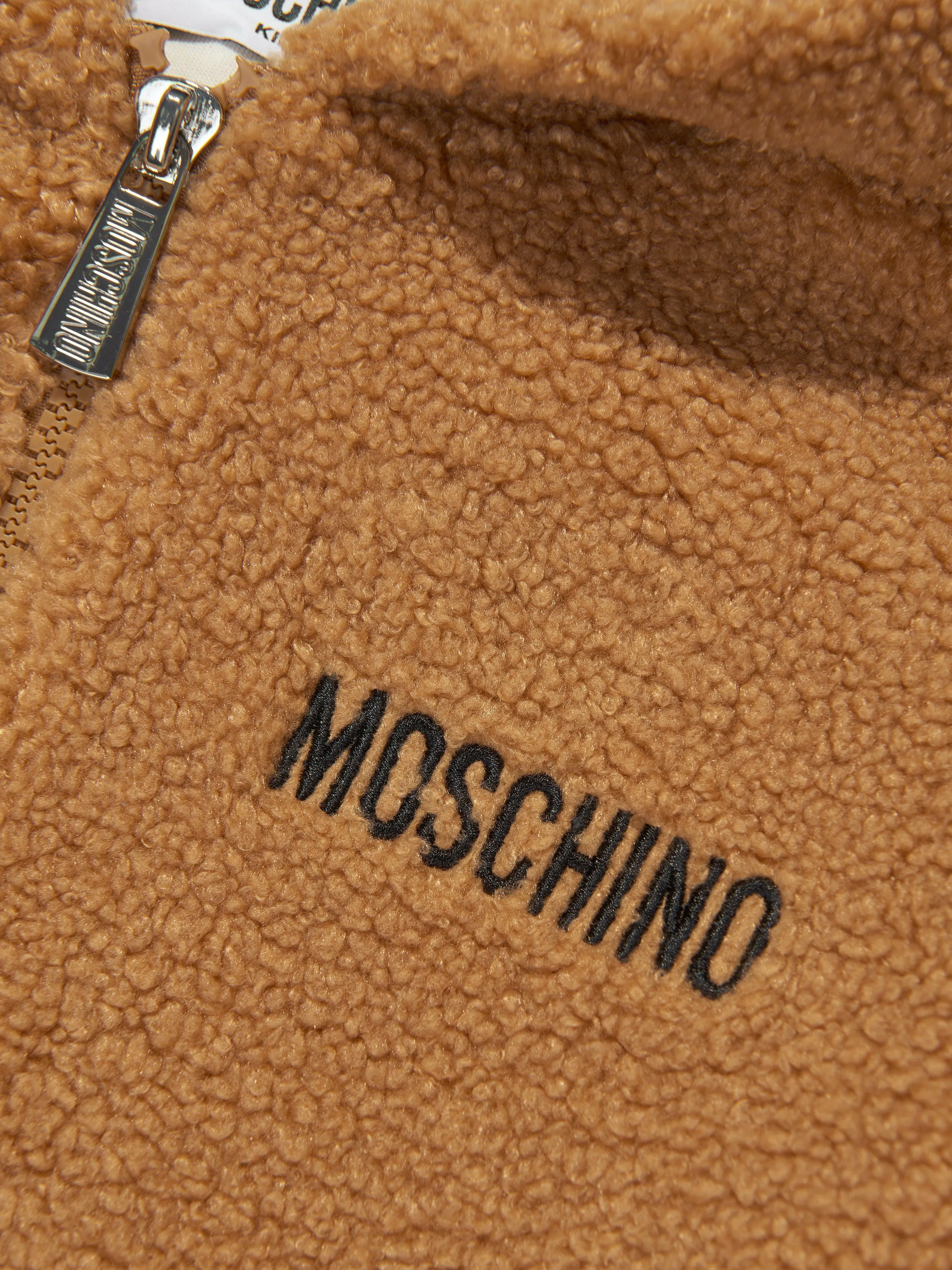 Moschino Girls Teddy Bear Zip Up Top in Brown